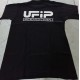 UFIP T-shirt Nera - Maglietta a maniche corte Taglia M - Logo Ufip piccolo davanti e Grande dietro